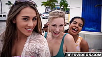 Slutty best friends May Farrell, Mackenzie Mace, and Stella Elle together with Filthy Rich live the life to the fullest during Fantasy Fest.
