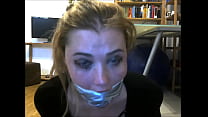 British Pornstar Misha Mayfair Has Her Cocksucking Mouth Packed & Tape Gagged!