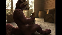 Furry jacks off his massive cock (h0rs3 yiff animation)