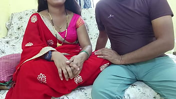 Seeing sister-in-law's red saree, brother-in-law could not control his penis and fucked her.