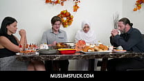 MuslimsFuck  -  Thanksgivings Dinner With Girlfriend In Hijab- Nadia White
