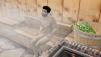 The Sims 4, горячий секс в сауне с незнакомой хинди-женой