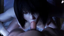 (4K) Der Geist einer Japanerin mit riesigem Arsch will im Bett einen langen Penis ficken, der immer wieder in sie spritzt | Hentai 3D