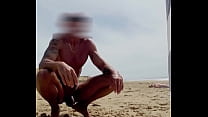 pee anal fingering and handjob on naturist beach,