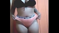 Big ass teen poses in underwear showing her enormous tits