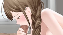 Une jeune fille brune hentai fait une pipe parfaite - Non censurée
