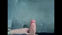 Stroking my cock outside the shop until I blow my load
