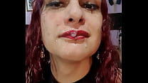 Ariela trans enjoying cum on her face
