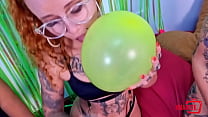 Naughty little bitches having fun with balloons