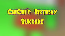 DragonBall Hentai - Bukkake de cumpleaños de ChiChi