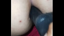 Toy and cock in cuckold cuckold woman's ass