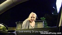 Sexy blonde Lola gets banged in the car by the strangers huge cock