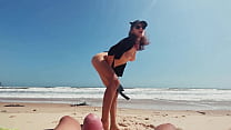 Nude Beach Public Masturbates of Teen Girl, caresses Feet, and Guy jerks off Dick and Cums
